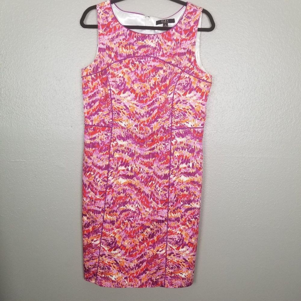 Alex Marie Multicolor Career Sheath Dress Sz 12